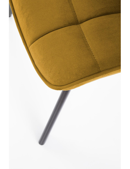 K332 Krzesło Pikowane Velvet Musztardowe - Żywy Barwny Akcent i Wygoda