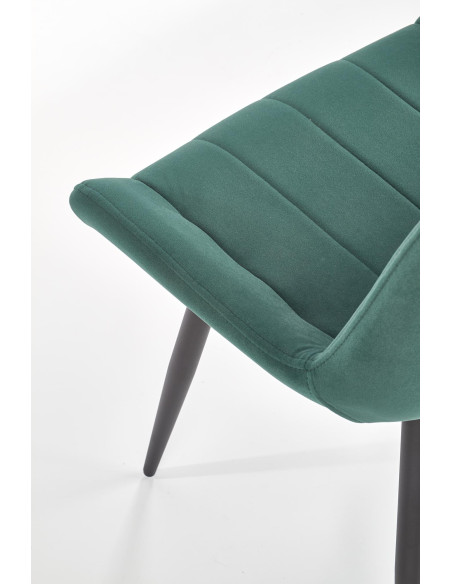 K388 Krzesło Pikowane Ciemnozielone / Nogi Czarne - Elegancka Kompozycja