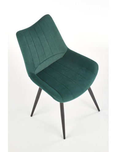 K388 Krzesło Pikowane Ciemnozielone / Nogi Czarne - Elegancka Kompozycja