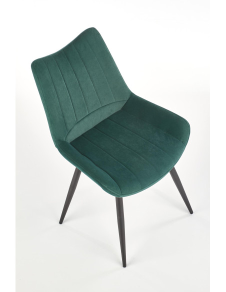 K388 Krzesło Pikowane Ciemnozielone / Nogi Czarne - Elegancka Kompozycja
