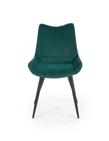 K388 Krzesło Pikowane Ciemnozielone / Nogi Czarne - Elegancka Kompozycja