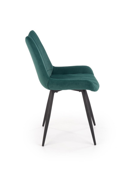 K388 Krzesło Pikowane Ciemnozielone / Nogi Czarne - Elegancka Kompozycja