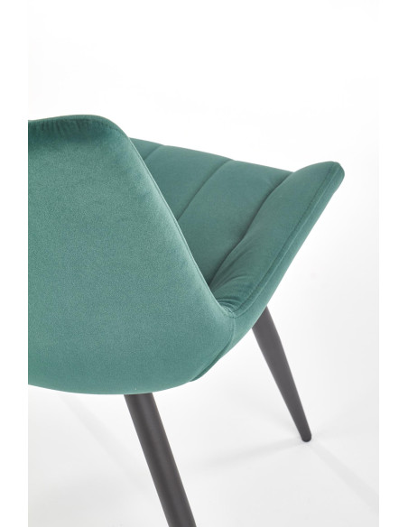 K388 Krzesło Pikowane Ciemnozielone / Nogi Czarne - Elegancka Kompozycja