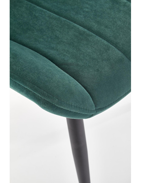 K388 Krzesło Pikowane Ciemnozielone / Nogi Czarne - Elegancka Kompozycja