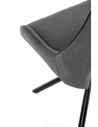 K409 Krzesło Popielate - Stylowa Nieszablonowa Czarna Noga