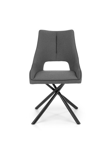 K409 Krzesło Popielate - Stylowa Nieszablonowa Czarna Noga