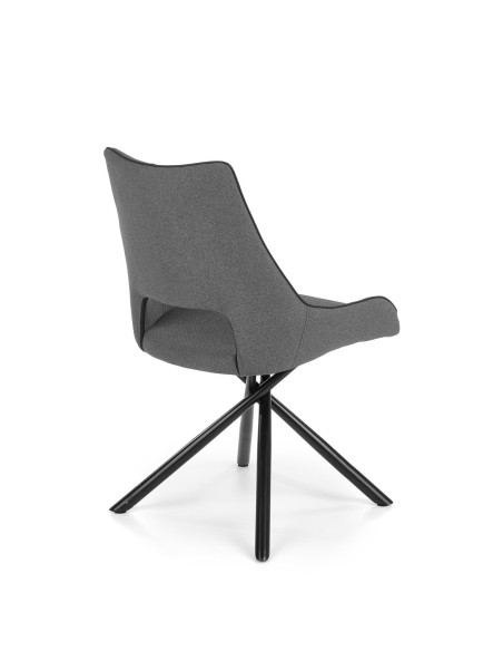 K409 Krzesło Popielate - Stylowa Nieszablonowa Czarna Noga