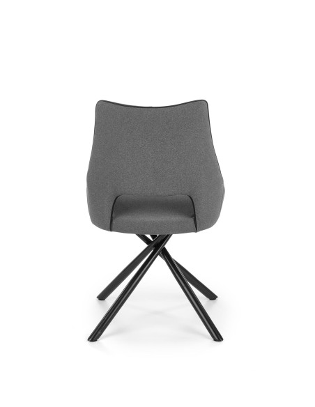 K409 Krzesło Popielate - Stylowa Nieszablonowa Czarna Noga