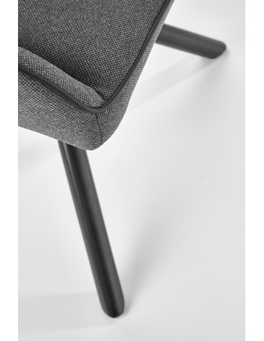 K409 Krzesło Popielate - Stylowa Nieszablonowa Czarna Noga