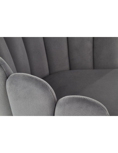 K410 Krzesło Muszla Popielaty Velvet / Czarne Nogi - Luksus i Komfort