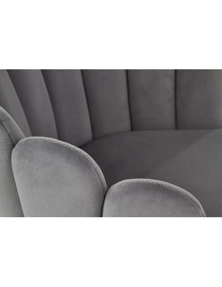 K410 Krzesło Muszla Popielaty Velvet / Czarne Nogi - Luksus i Komfort