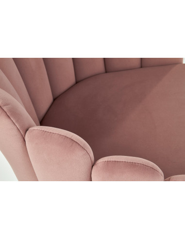 K410 Krzesło Muszla Różowy Velvet / Czarne Nogi - Luksus i Komfort