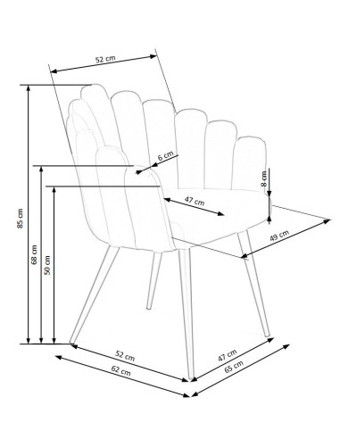 K410 Krzesło Muszla Różowy Velvet / Czarne Nogi - Luksus i Komfort