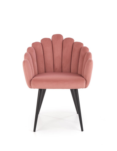 K410 Krzesło Muszla Różowy Velvet / Czarne Nogi - Luksus i Komfort