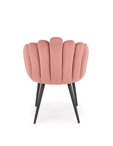 K410 Krzesło Muszla Różowy Velvet / Czarne Nogi - Luksus i Komfort