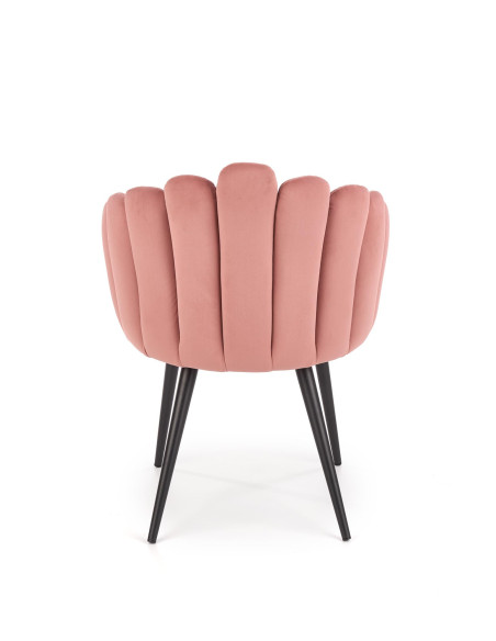 K410 Krzesło Muszla Różowy Velvet / Czarne Nogi - Luksus i Komfort