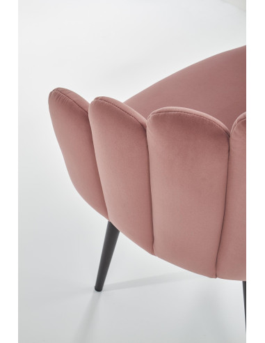 K410 Krzesło Muszla Różowy Velvet / Czarne Nogi - Luksus i Komfort
