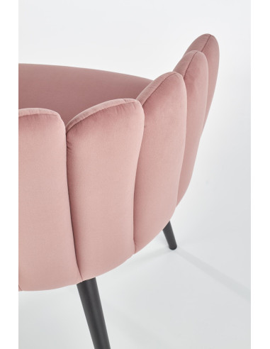 K410 Krzesło Muszla Różowy Velvet / Czarne Nogi - Luksus i Komfort