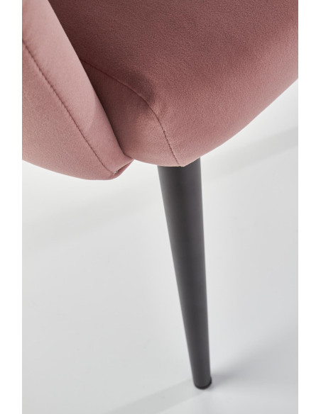 K410 Krzesło Muszla Różowy Velvet / Czarne Nogi - Luksus i Komfort