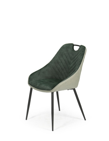 Krzesło pikowane K/412 ciemny / jasny zielony VELVET