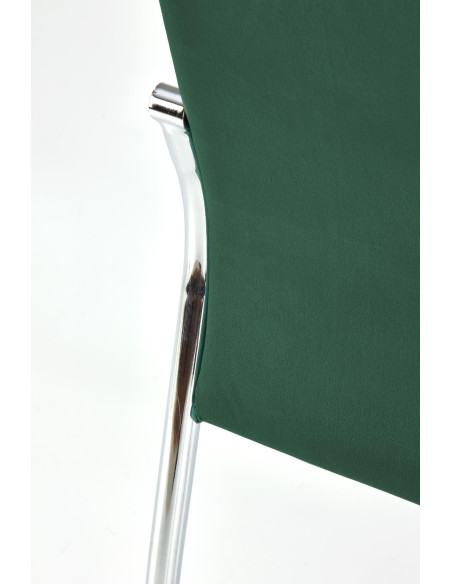 K416 Krzesło Pikowane Ciemnozielony Velvet, Chrom - Nowoczesność i Styl