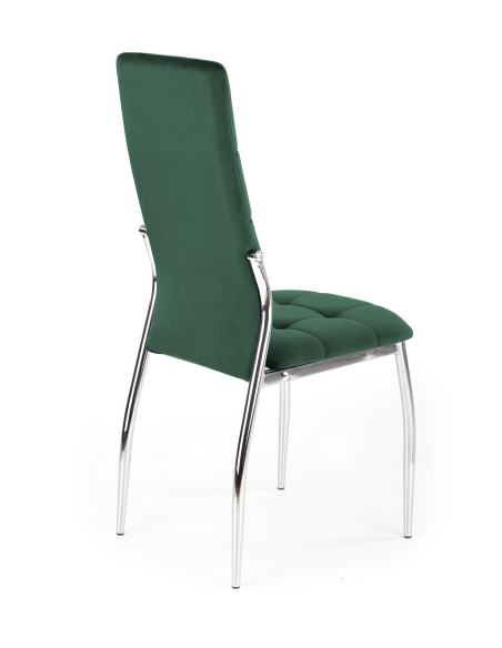 K416 Krzesło Pikowane Ciemnozielony Velvet, Chrom - Nowoczesność i Styl