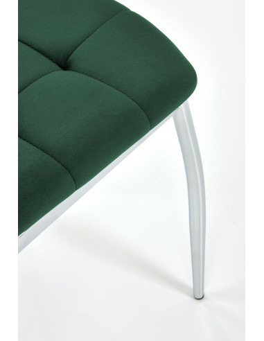 K416 Krzesło Pikowane Ciemnozielony Velvet, Chrom - Nowoczesność i Styl