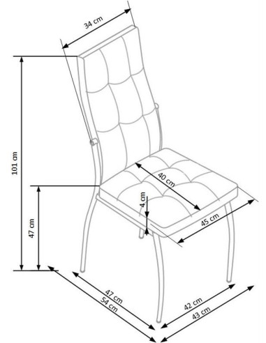 K416 Krzesło Pikowane Granatowy Velvet, Chrom - Elegancja i Komfort