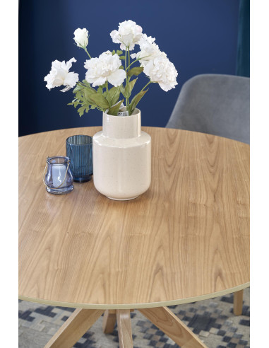 NICOLAS Stół Okrągły Fi120cm Dąb Naturalny - Naturalny Styl i Funkcjonalność