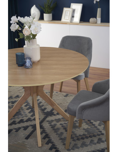 NICOLAS Stół Okrągły Fi120cm Dąb Naturalny - Naturalny Styl i Funkcjonalność