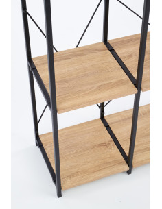 REG19 Regał Loftowy 90/30/190 cm Dąb Sonoma/Czarny - Praktyczny Design 2