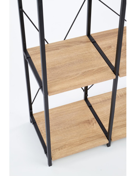 REG19 Regał Loftowy 90/30/190 cm Dąb Sonoma/Czarny - Praktyczny Design