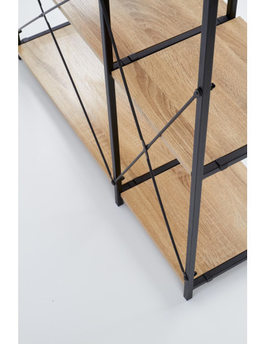 REG19 Regał Loftowy 90/30/190 cm Dąb Sonoma/Czarny - Praktyczny Design