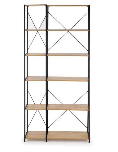 REG19 Regał Loftowy 90/30/190 cm Dąb Sonoma/Czarny - Praktyczny Design