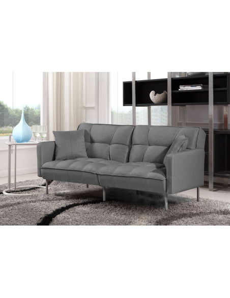 ROBERTO Sofa Rozkładana Popielata z Poduszkami - Komfort i Wielofunkcyjność