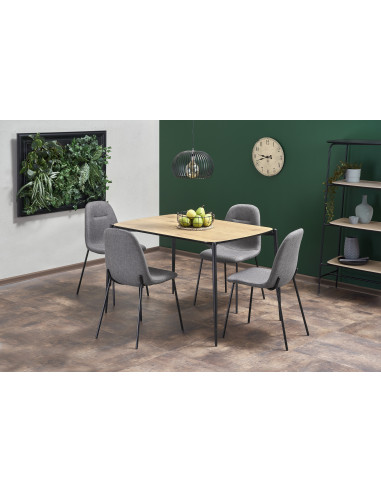 Stół TORISTO 120 x 80 blat - dąb złoty / nogi - czarne