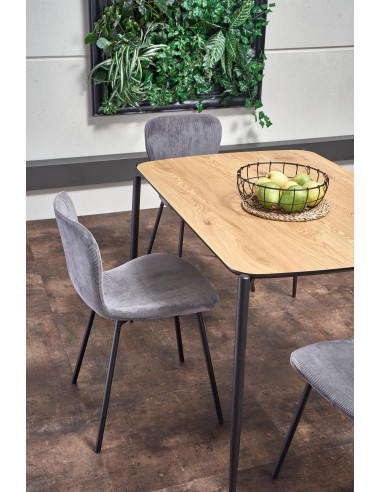 Stół TORISTO 120 x 80 blat - dąb złoty / nogi - czarne