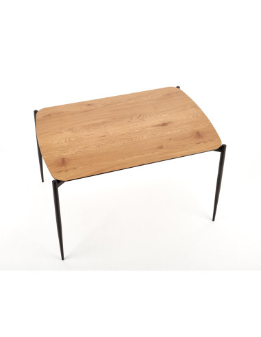 Stół TORISTO 120 x 80 blat - dąb złoty / nogi - czarne