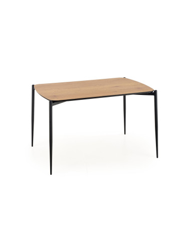 Stół TORISTO 120 x 80 blat - dąb złoty / nogi - czarne