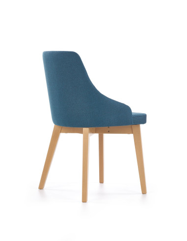 Krzesło drewniane TOLEDO dąb miodowy / turkusowy