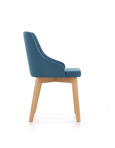 Krzesło drewniane TOLEDO dąb miodowy / turkusowy