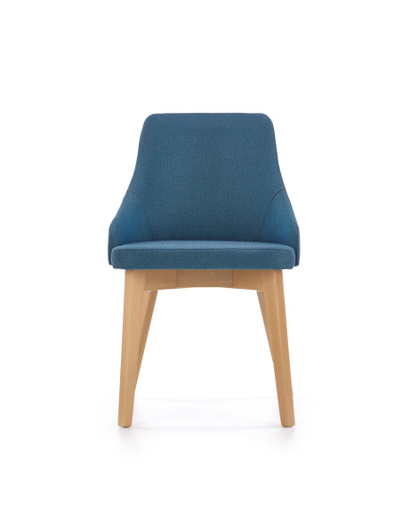 Krzesło drewniane TOLEDO dąb miodowy / turkusowy