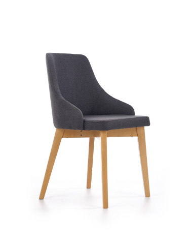 TOLEDO Krzesło Drewniane Dąb Miodowy/Ciemny Grafit - Ciepło i Styl