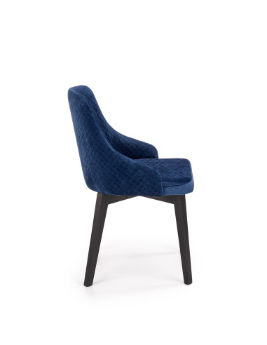 TOLEDO 3 Pikowane Krzesło Drewniane Velvet Granatowy - Luksusowy Akcent