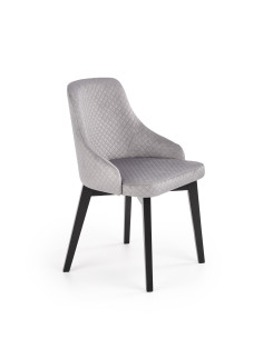 TOLEDO 3 Pikowane Krzesło Drewniane Velvet Popiel - Elegancja i Delikatność