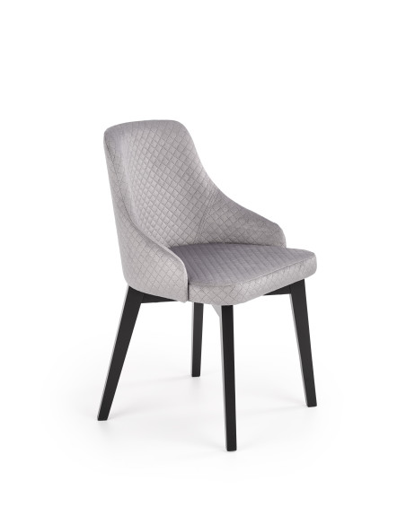 TOLEDO 3 Pikowane Krzesło Drewniane Velvet Popiel - Elegancja i Delikatność