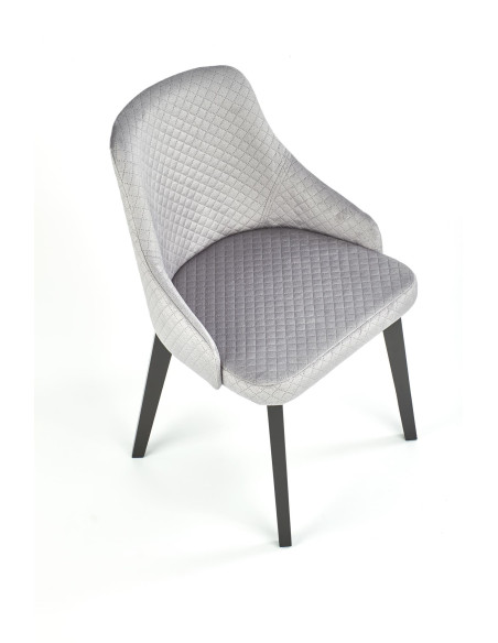 TOLEDO 3 Pikowane Krzesło Drewniane Velvet Popiel - Elegancja i Delikatność