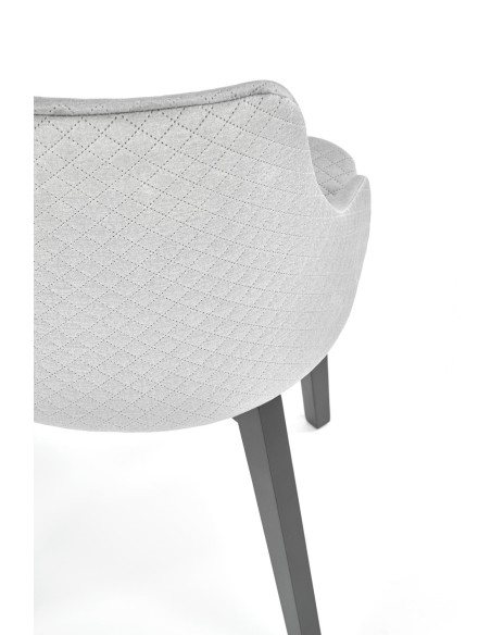 TOLEDO 3 Pikowane Krzesło Drewniane Velvet Popiel - Elegancja i Delikatność