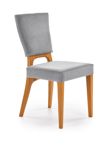 WENANTY Krzesło Drewniane Velvet Popielaty - Klasyczna Elegancja