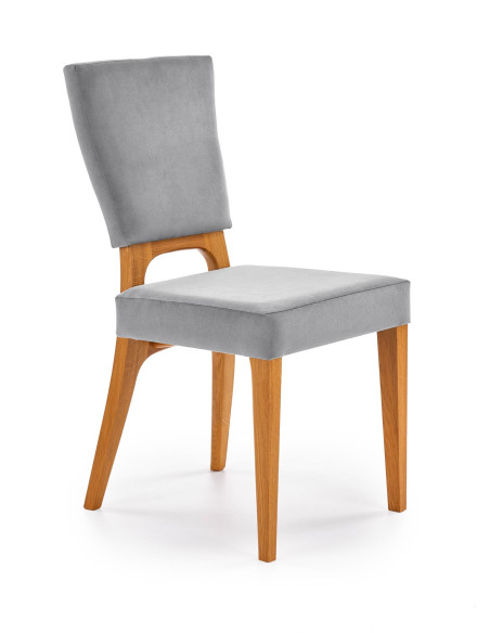 WENANTY Krzesło Drewniane Velvet Popielaty - Klasyczna Elegancja